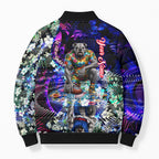 Personalized Western Bulldogs Football Bomber Puffer Jacket Tropical Hibiscus Flowers - Pacific Fusion Style