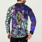 Personalized Western Bulldogs Football Button Sweatshirt Tropical Hibiscus Flowers - Pacific Fusion Style