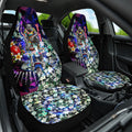 Personalized Western Bulldogs Football Car Seat Cover Tropical Hibiscus Flowers - Pacific Fusion Style