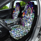 Personalized Western Bulldogs Football Car Seat Cover Tropical Hibiscus Flowers - Pacific Fusion Style