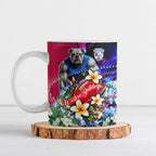 Personalized Western Bulldogs Football Ceramic Mug Tropical Hibiscus Flowers - Pacific Fusion Style