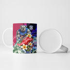 Personalized Western Bulldogs Football Ceramic Mug Tropical Hibiscus Flowers - Pacific Fusion Style