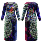 Personalized Western Bulldogs Football Couples Matching Long Sleeve Bodycon Dress and Long Sleeve Button Shirt Tropical Hibiscus Flowers - Pacific Fusion Style