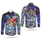 Personalized Western Bulldogs Football Couples Matching Off Shoulder Maxi Dress and Long Sleeve Button Shirt Tropical Hibiscus Flowers - Pacific Fusion Style