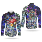 Personalized Western Bulldogs Football Couples Matching Off Shoulder Short Dress and Long Sleeve Button Shirt Tropical Hibiscus Flowers - Pacific Fusion Style