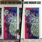 Personalized Western Bulldogs Football Door Cover Tropical Hibiscus Flowers - Pacific Fusion Style