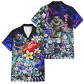 Personalized Western Bulldogs Football Family Matching Puletasi and Hawaiian Shirt Tropical Hibiscus Flowers - Pacific Fusion Style