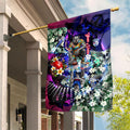 Personalized Western Bulldogs Football Garden Flag Tropical Hibiscus Flowers - Pacific Fusion Style