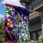 Personalized Western Bulldogs Football Garden Flag Tropical Hibiscus Flowers - Pacific Fusion Style
