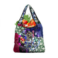 Personalized Western Bulldogs Football Grocery Bag Tropical Hibiscus Flowers - Pacific Fusion Style