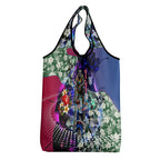 Personalized Western Bulldogs Football Grocery Bag Tropical Hibiscus Flowers - Pacific Fusion Style