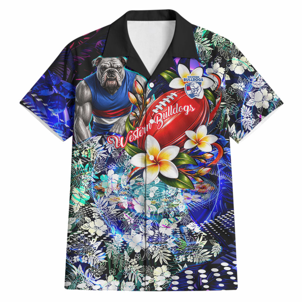 Personalized Western Bulldogs Football Hawaiian Shirt Tropical Hibiscus Flowers - Pacific Fusion Style