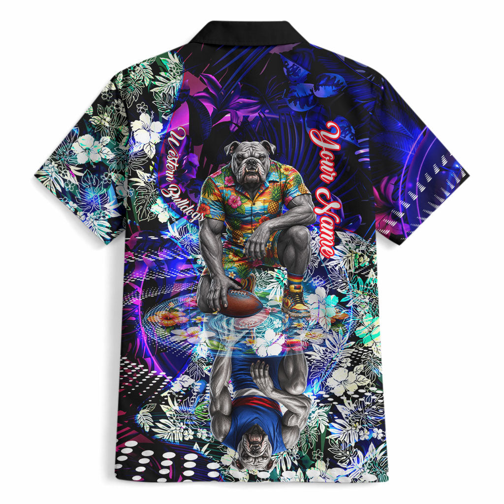 Personalized Western Bulldogs Football Hawaiian Shirt Tropical Hibiscus Flowers - Pacific Fusion Style