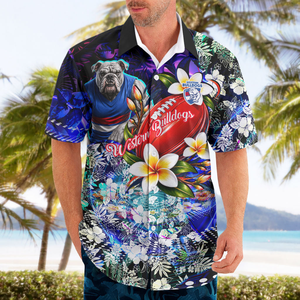 Personalized Western Bulldogs Football Hawaiian Shirt Tropical Hibiscus Flowers - Pacific Fusion Style