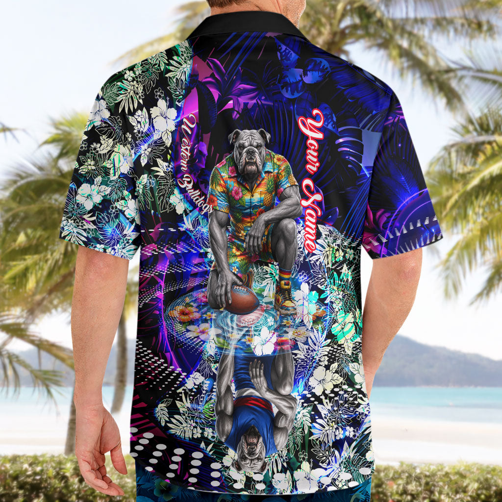 Personalized Western Bulldogs Football Hawaiian Shirt Tropical Hibiscus Flowers - Pacific Fusion Style