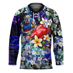 Personalized Western Bulldogs Football Hockey Jersey Tropical Hibiscus Flowers - Pacific Fusion Style