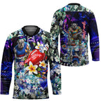 Personalized Western Bulldogs Football Hockey Jersey Tropical Hibiscus Flowers - Pacific Fusion Style