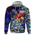 Personalized Western Bulldogs Football Hoodie Tropical Hibiscus Flowers - Pacific Fusion Style