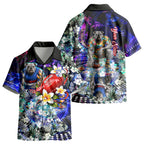 Personalized Western Bulldogs Football Kid Hawaiian Shirt Tropical Hibiscus Flowers - Pacific Fusion Style