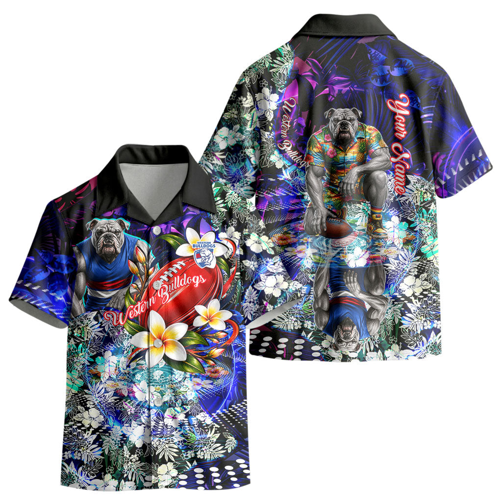 Personalized Western Bulldogs Football Kid Hawaiian Shirt Tropical Hibiscus Flowers - Pacific Fusion Style