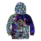 Personalized Western Bulldogs Football Kid Hoodie Tropical Hibiscus Flowers - Pacific Fusion Style