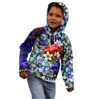 Personalized Western Bulldogs Football Kid Hoodie Tropical Hibiscus Flowers - Pacific Fusion Style
