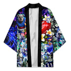 Personalized Western Bulldogs Football Kimono Tropical Hibiscus Flowers - Pacific Fusion Style