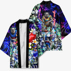 Personalized Western Bulldogs Football Kimono Tropical Hibiscus Flowers - Pacific Fusion Style