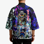 Personalized Western Bulldogs Football Kimono Tropical Hibiscus Flowers - Pacific Fusion Style