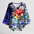 Personalized Western Bulldogs Football Kimono Sleeve Blouse Tropical Hibiscus Flowers - Pacific Fusion Style