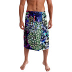 Personalized Western Bulldogs Football Lavalava Tropical Hibiscus Flowers - Pacific Fusion Style