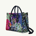 Personalized Western Bulldogs Football Leather Bag Tropical Hibiscus Flowers - Pacific Fusion Style