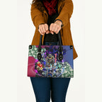 Personalized Western Bulldogs Football Leather Bag Tropical Hibiscus Flowers - Pacific Fusion Style