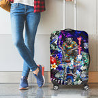 Personalized Western Bulldogs Football Luggage Cover Tropical Hibiscus Flowers - Pacific Fusion Style