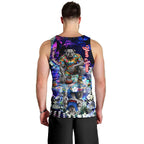 Personalized Western Bulldogs Football Men Tank Top Tropical Hibiscus Flowers - Pacific Fusion Style