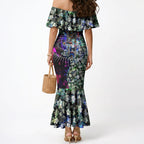 Personalized Western Bulldogs Football Mermaid Dress Tropical Hibiscus Flowers - Pacific Fusion Style