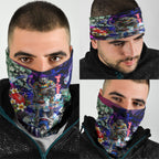 Personalized Western Bulldogs Football Neck Gaiter Tropical Hibiscus Flowers - Pacific Fusion Style