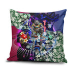 Personalized Western Bulldogs Football Pillow Cover Tropical Hibiscus Flowers - Pacific Fusion Style