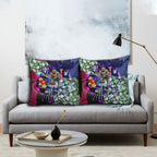 Personalized Western Bulldogs Football Pillow Cover Tropical Hibiscus Flowers - Pacific Fusion Style