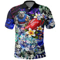 Personalized Western Bulldogs Football Polo Shirt Tropical Hibiscus Flowers - Pacific Fusion Style