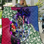 Personalized Western Bulldogs Football Quilt Tropical Hibiscus Flowers - Pacific Fusion Style