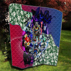 Personalized Western Bulldogs Football Quilt Tropical Hibiscus Flowers - Pacific Fusion Style
