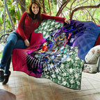Personalized Western Bulldogs Football Quilt Tropical Hibiscus Flowers - Pacific Fusion Style