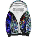 Personalized Western Bulldogs Football Sherpa Hoodie Tropical Hibiscus Flowers - Pacific Fusion Style