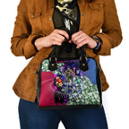 Personalized Western Bulldogs Football Shoulder Handbag Tropical Hibiscus Flowers - Pacific Fusion Style