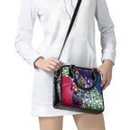 Personalized Western Bulldogs Football Shoulder Handbag Tropical Hibiscus Flowers - Pacific Fusion Style