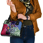 Personalized Western Bulldogs Football Shoulder Handbag Tropical Hibiscus Flowers - Pacific Fusion Style