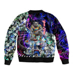 Personalized Western Bulldogs Football Sleeve Zip Bomber Jacket Tropical Hibiscus Flowers - Pacific Fusion Style
