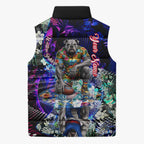 Personalized Western Bulldogs Football Sleeveless Puffer Jacket Tropical Hibiscus Flowers - Pacific Fusion Style