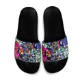Personalized Western Bulldogs Football Slide Sandals Tropical Hibiscus Flowers - Pacific Fusion Style